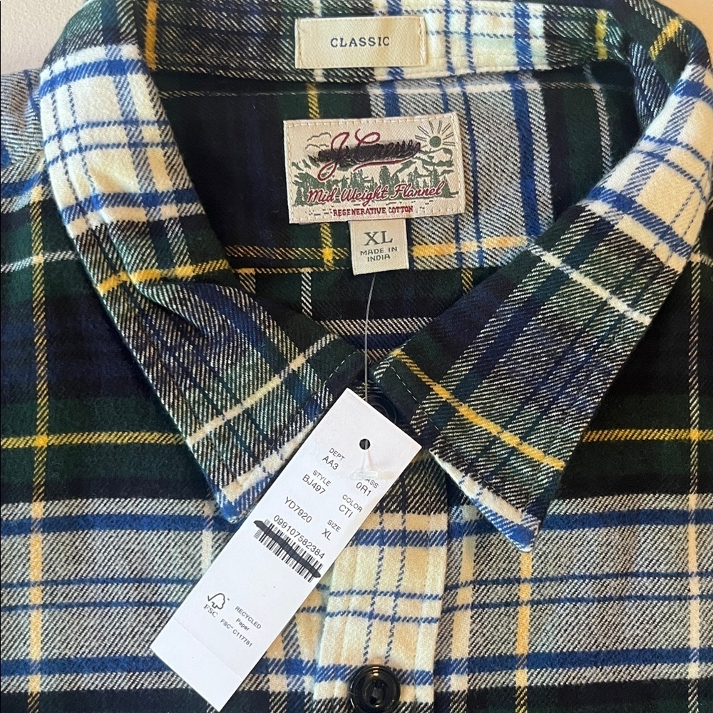 NWT J Crew Midweight flannel workshirt in regenerative cotton